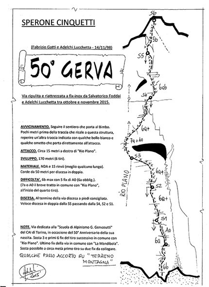 Rocca Sbarua, Monte Freidour - Via 50° Gerva allo Sperone Cinquetti di Rocca Sbarua