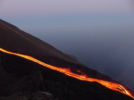 Stromboli volcano, Eolian Islands, Sicily - The Stromboli volcano erupting