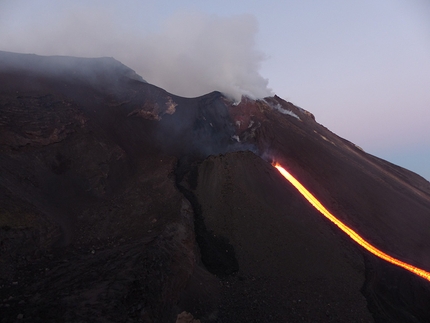 Stromboli volcano, Eolian Islands, Sicily - The Stromboli volcano erupting