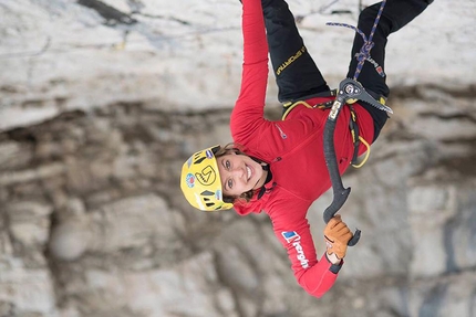 Angelika Rainer, Tomorrows World, Dolomites - Angelika Rainer climbing French Connection D15- at Tomorrow's World in the Dolomites