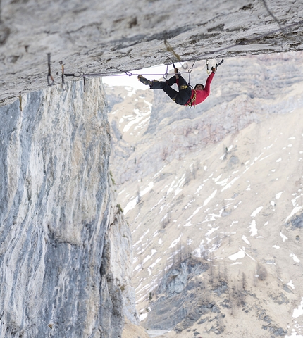 Angelika Rainer, Tomorrows World, Dolomites - Angelika Rainer climbing French Connection D15- at Tomorrow's World in the Dolomites