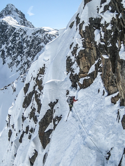 Kaunergrat, Ötztal Alps, Hansjörg Auer, Matthias Auer - Hansjörg Auer and Matthias Auer during their Kaunergrat traverse from 14 - 17 March 2017 