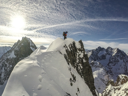 Kaunergrat, Ötztal Alps, Hansjörg Auer, Matthias Auer - Hansjörg Auer and Matthias Auer during their Kaunergrat traverse from 14 - 17 March 2017 