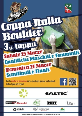 Coppa Italia Boulder 2017 - live streaming da L'Aquila