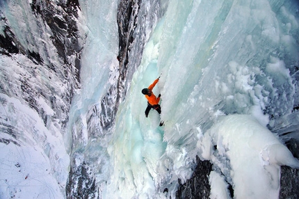 Supervisor - Rudolf Hauser during his solo ascent of Supervisor (270m, WI6), Gasteinertal, Austria