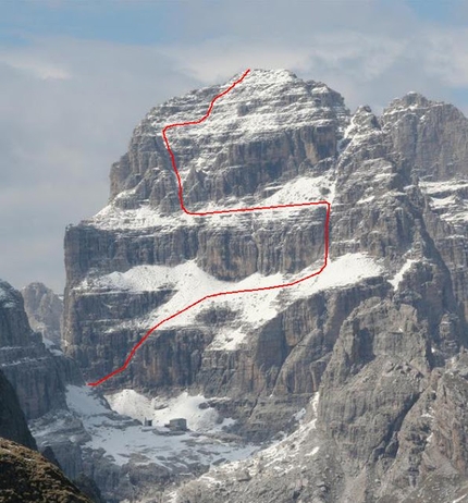 Dolomiti, sci ripido, sci estremo - Sci ripido e sci estremo in Dolomiti: Cima Brenta Alta, il tracciato