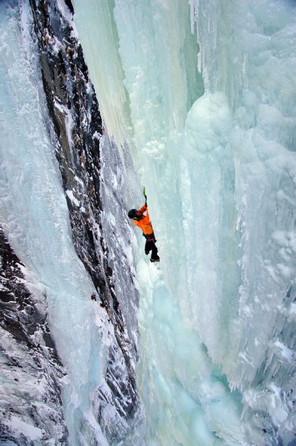 Supervisor - Rudolf Hauser during his solo ascent of Supervisor (270m, WI6), Gasteinertal, Austria