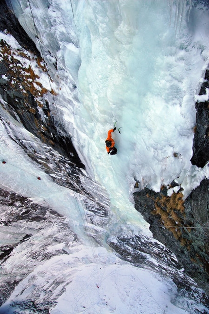 Supervisor - Rudolf Hauser during his solo ascent of Supervisor (270m, WI6), Gasteinertal, Austria