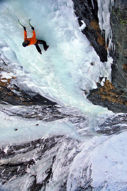 Supervisor - Rudolf Hauser during his solo ascent of Supervisor (270m, WI6), Gasteinertal, Austria