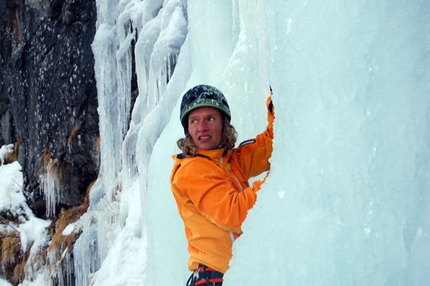 Supervisor - Rudolf Hauser during his solo ascent of Supervisor (270m, WI6), Gasteinertal, Austria