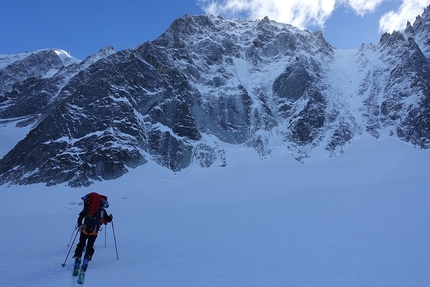 Les Droites, Mont Blanc, Rhem-Vimal - Max Bonniot, Sébastien Ratel and Pierre Sancier climbing the Rhem-Vimal route up the North Face of Les Droites on 15/02/2017