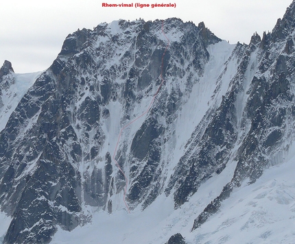 Les Droites, Monte Bianco, Rhem-Vimal - Max Bonniot, Sébastien Ratel e Pierre Sancier sulla via Rhem-Vimal, parete nord di Les Droites, salita il 15 febbraio 2017