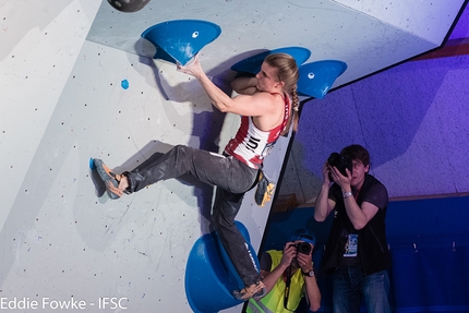 Coppa del Mondo Boulder 2017, Meiringen - Petra Klinger durante la prima tappa della Coppa del Mondo Boulder 2017 a Meiringen