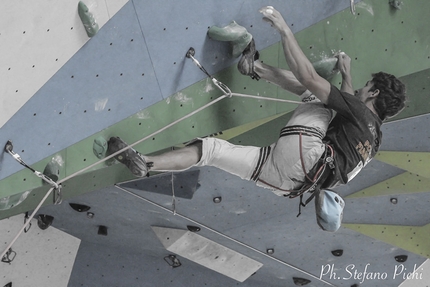 Campitello di Fassa, Campionato Europeo di Arrampicata Sportiva 2017 - Stefano Ghisolfi arrampica sulla struttura d'arrampicata ADEL a Campitello di Fassa che ospiterà il Campionato Europeo di Arrampicata Sportiva 2017 dal 29 giugno al 1 luglio 2017