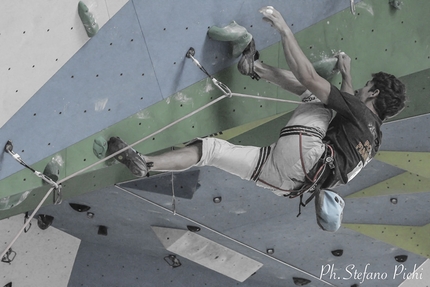 Campitello di Fassa, Campionato Europeo di Arrampicata Sportiva 2017 - Stefano Ghisolfi arrampica sulla struttura d'arrampicata ADEL a Campitello di Fassa che ospiterà il Campionato Europeo di Arrampicata Sportiva 2017 dal 29 giugno al 1 luglio 2017