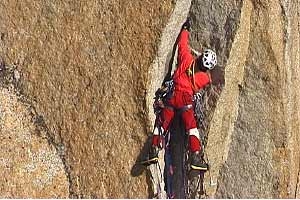 Jean-Christophe Lafaille, Drus, Monte Bianco - Jean-Christophe Lafaille durante la solitaria alla parete ovest dei Drus, Monte Bianco