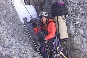 Jean-Christophe Lafaille, Drus, Monte Bianco - Jean-Christophe Lafaille durante la solitaria alla parete ovest dei Drus, Monte Bianco