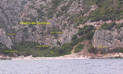 Sardegna arrampicata - Mappa di Cala Fuili (Cala Gonone)