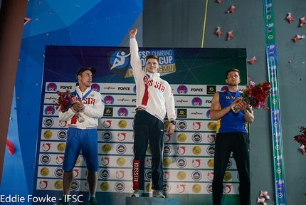 Bouldering World Cup 2017 - Speed World Cup 2017 at Chongqing in China: 2. Stanislav Kokorin 1. Vladislav Deulin 3. Danyil Boldyrev