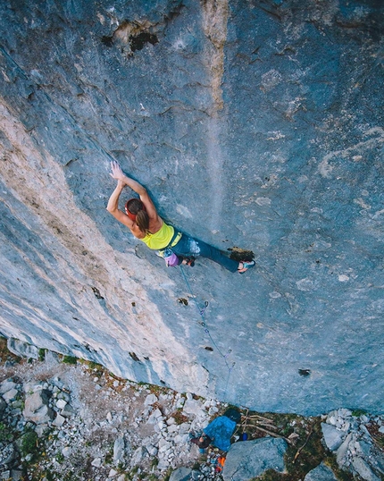 Barbara Zangerl - Barbara Zangerl climbing Pusher 8c, at Lorüns in Austria