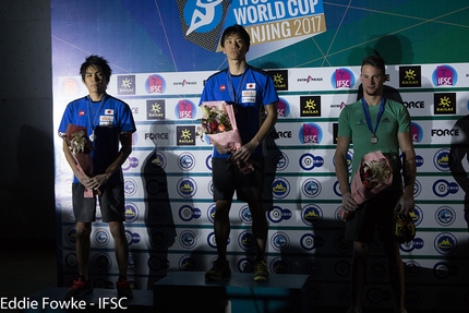 Coppa del Mondo Boulder 2017, Nanjing - Durante la terza tappa della Coppa del Mondo Boulder 2017 a Nanjing in Cina