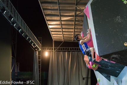 Coppa del Mondo Boulder 2017, Nanjing - Durante la terza tappa della Coppa del Mondo Boulder 2017 a Nanjing in Cina