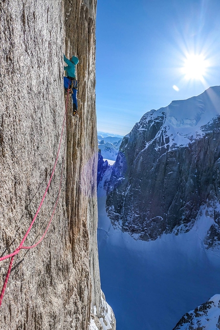 Greg Boswell, Will Sim, Alaska - Greg Boswell and Will Sim climbing in Alaska, above the Buckskin Glacier