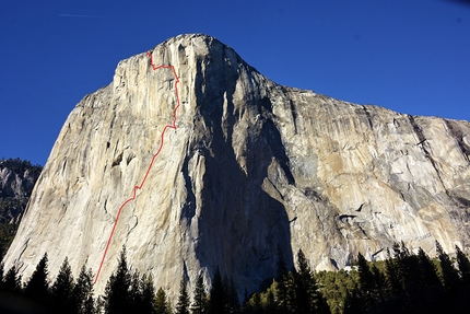 El Capitan, Yosemite, Muir Wall, Silvan Schüpbach, Dimitri Vogt - La linea della Muir Wall, El Capitan, Yosemite