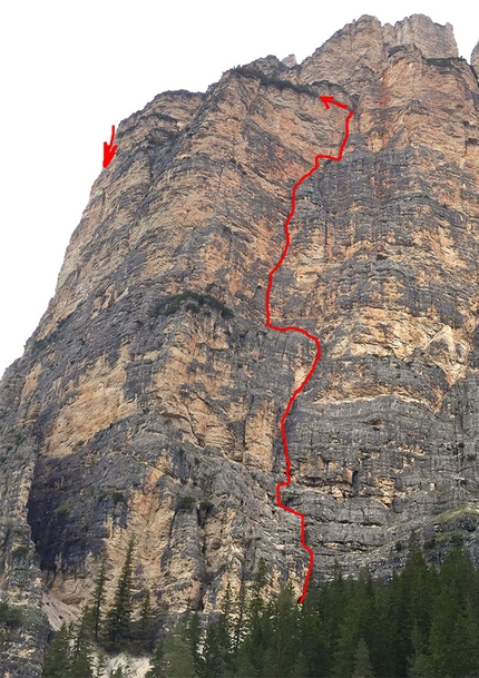 Christoph Hainz cleans up Der Fluch der Kamine at Sass dai Tamersc, Dolomites