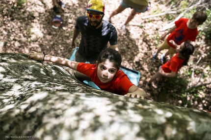 Poggio Umbricchio, bouldering, Abruzzo, Italy - During the Caduta Massi Boulder Party 2016 in Abruzzo