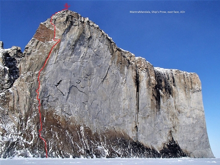 Marek Raganowicz, Isola di Baffin, The Ship's Prow - MantraMandala, parete est di The Ship's Prow, Baffin Island (Marek Raganowicz 23.03 - 08.04.2017)