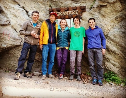 Alexander Megos - Alexander Megos at Gravere in Val di Susa, Italy, after his second 9a onsight, together with Pietro Bassotto, Claudia Ghisolfi, Davide Bassotto and Marcello Bombardi
