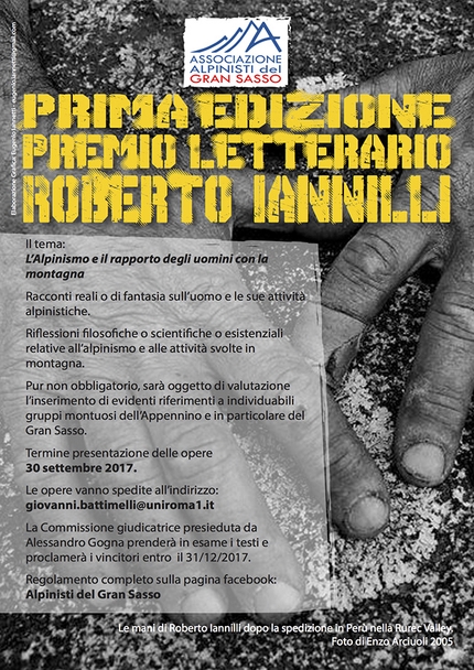 Premio letterario Roberto Iannilli - Il Premio letterario Roberto Iannilli promosso dall'Associazione Alpinisti del Gran Sasso. Il termine di presentazione delle opere è il 30 settembre 2017
