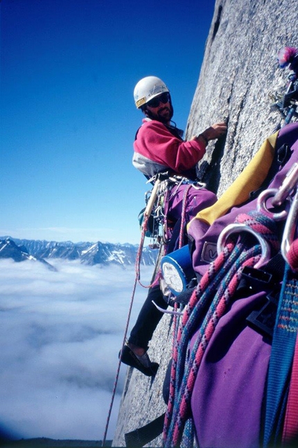Christoph Hainz - Christoph Hainz in 1996 making the first ascent of Südtiroler Profil on Mt. Ulamertorsuaq in Greenland