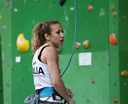 Campitello di Fassa, European Sport Climbing Championships 2017 - Claudia Ghisolfi training at Campitello di Fassa