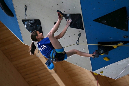 Campitello di Fassa, European Sport Climbing Championships 2017 - Laura Rogora training at Campitello di Fassa