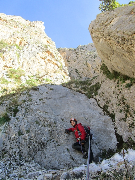 Ritorno al passato, Rocca Traura, Parco dei Nebrodi, Massimo Flaccavento, Giorgio Iurato, Arturo Latina - Sul secondo tiro di Ritorno al passato, Rocca Traura, Sicilia