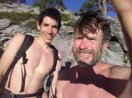 Adrift, El Capitan, Yosemite, Peter Zabrok, Sean Warren - Alex Honnold and Peter Zabrok on the summit of El Capitan, Yosemite, after the first repeat of Adrift carried out by Zabrok and Sean Warren (05-06/2017)