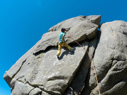 Monte Limbara, Sardinia, Maurizio Oviglia, Filippo Manca - Filippo Manca climbing the beautiful 'Cuore e Passione', Monte Limbara, Sardinia