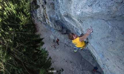 Alexander Megos - Alexander Megos making the first ascent of Clash of the Titans 9a+ at Götterwandl in Nassereith, Austria