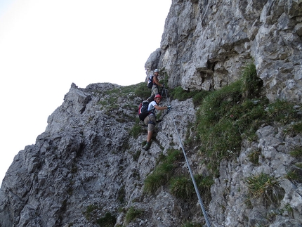 Via ferrata Maurizio, l'idea originale di Nadia Tiraboschi - Sulla via ferrata Maurizio al Monte Alben (Alpi Orobie)