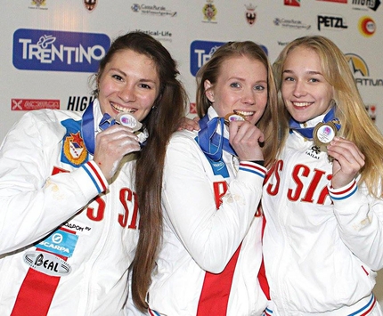 Campionati europei arrampicata Speed Campitello di Fassa - Il podio femminile