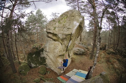 Niccolò Ceria, Fontainebleau - Niccolò Ceria on Menhir 7C, Fontainebleau