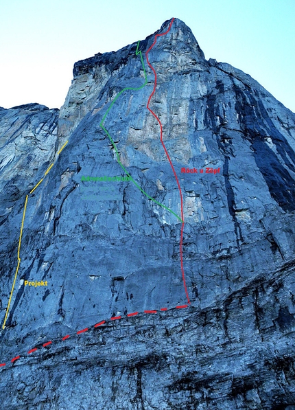 Gross Wellhorn, Bernese Oberland, Switzerland, Silvan Schüpbach - Gross Wellhorn North Pillar and the climbs Adrenlinchiubi  (7c max 7b obl, 220m) & Röck u Zöpf (7c max 7b obl, 230m) by Silvan Schüpbach