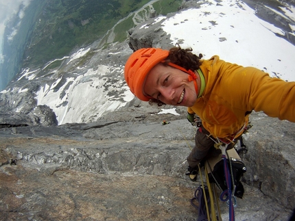 Gross Wellhorn, Bernese Oberland, Switzerland, Silvan Schüpbach - Silvan Schüpbach climbing the North Pillar of Gross Wellhorn