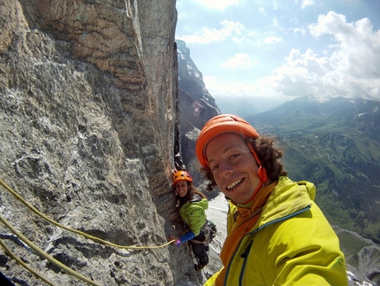 Gross Wellhorn, Bernese Oberland, Switzerland, Silvan Schüpbach - Silvan Schüpbach climbing the North Pillar of Gross Wellhorn