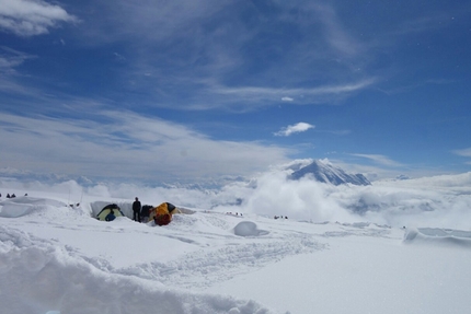 Denali, Alaska, Slovak Direct, McKinley, David Bacci, Luca Moroni - David Bacci and Luca Moroni climbing the Slovak Direct on Denali in Alaska, June 2017