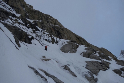 Denali, Alaska, Slovak Direct, McKinley, David Bacci, Luca Moroni - David Bacci and Luca Moroni climbing the Slovak Direct on Denali in Alaska, June 2017