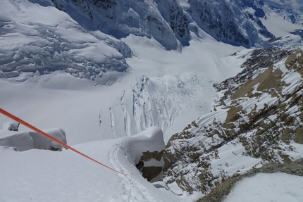 Denali, Alaska, Slovak Direct, McKinley, David Bacci, Luca Moroni - David Bacci and Luca Moroni climbing the Slovak Direct on Denali in Alaska, June 2017