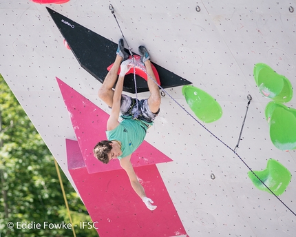 Lead Climbing World Cup 2017, Villars - Domen Skofic during the first stage of the Lead World Cup 2017 at Villars in Switzerland